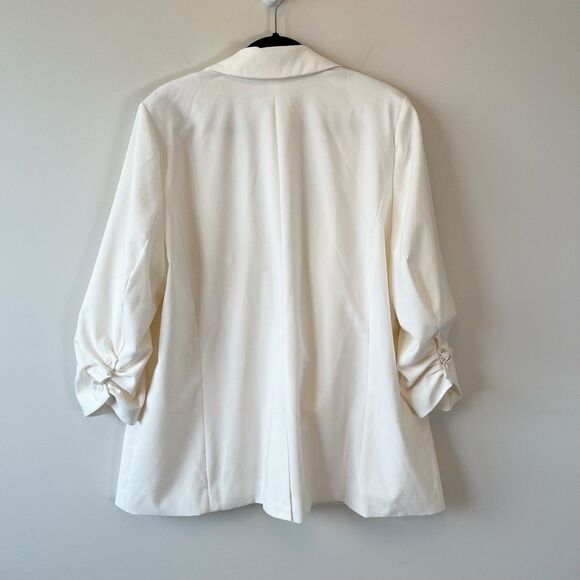 Lane Bryant Perfect Drape Blazer Egret White Stretch Knit Classic Size 20 NWT’s - Picture 8 of 13